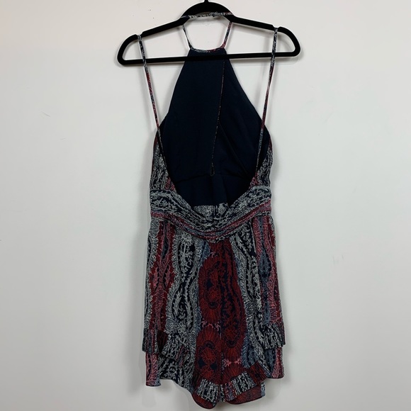 NEW Intermix Provo Paisley Romper in Blue Multi - Picture 4 of 6